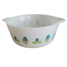 VTG 1959 PYREX 472  Casserole Dish Green Blue Leaf Pattern Hard To Find 1.5 Pint - £51.86 GBP