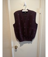 Vintage Sweater Vest Mens Large 100% Wool Button Ducks Grandpa Made In U... - $66.27 CAD