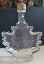 Maple Leaf Clear Glass Jar With Lid Syrup Vanilla Colored Water 25 cl De... - $6.99