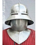 Custom SCA HNB 14 Gauge Steel Medieval Combat Kettle Hat Helmet with bevor - $212.81