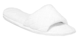 Charter Club Open-Toe Memory Foam Scuff Slippers, White, XL 11-12 - $12.00