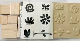 Painted Garden 6 Rubber Stamps Flowers Leaves 2 Step Stampin Up New U/M 2002 - £6.26 GBP