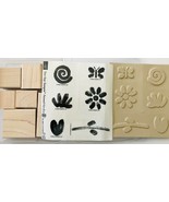 Painted Garden 6 Rubber Stamps Flowers Leaves 2 Step Stampin Up New U/M ... - £6.13 GBP