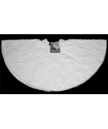 Humane Society Embossed Puffy Paws Faux Fur White 56&quot; Tree Skirt 3 Ties NWT - $65.84 CAD
