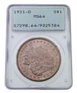 Moneda De Plata Morgan De $1 1921-D Calificada Por PCGS Como MS-64 Viejo... - €490,75 EUR