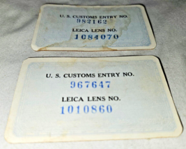 2 Official U.S.Customs Entry Certificate for Leica Camera Lens E. Leitz NEW YORK - £7.72 GBP