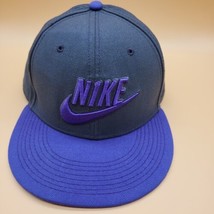 Nike True Hat Cap Snapback Swoosh Logo Purple Gray Embroidered - £10.92 GBP