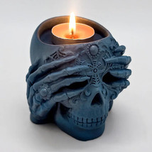 Skull Tealight Candle Holder Silicone Mold Gothic Resin Concrete Crafts ... - $33.65