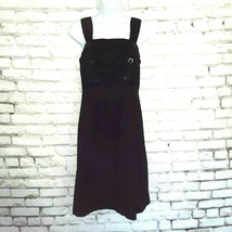 Be Bop Womens Dress Juniors Large Black Elastic Waist Large Buttons Stretch Y2K - $21.95