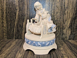 2002 Sarahs Guardian Angel&#39;s Baby Rocking Cradle Music Box Tested Missing Wings - £19.32 GBP