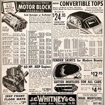 1949 J.C. Whitney Automotive Supply Advertisement Automobilia Distributo... - $19.99