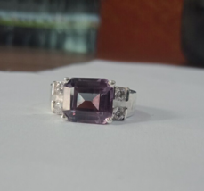 925 Argento Sterling Smeraldo Naturale Taglio 4ct Alexandrite Ring per Unisex 7 - £97.60 GBP