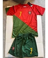Renaldo Soccer Uniform Size ADULT Small Red Green Shirt And Shorts Hallo... - $17.77
