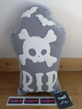 Thro by Marlo Lorenz Halloween Tombstone Skull Bats RIP Throw Pillow 18x10 - £32.47 GBP