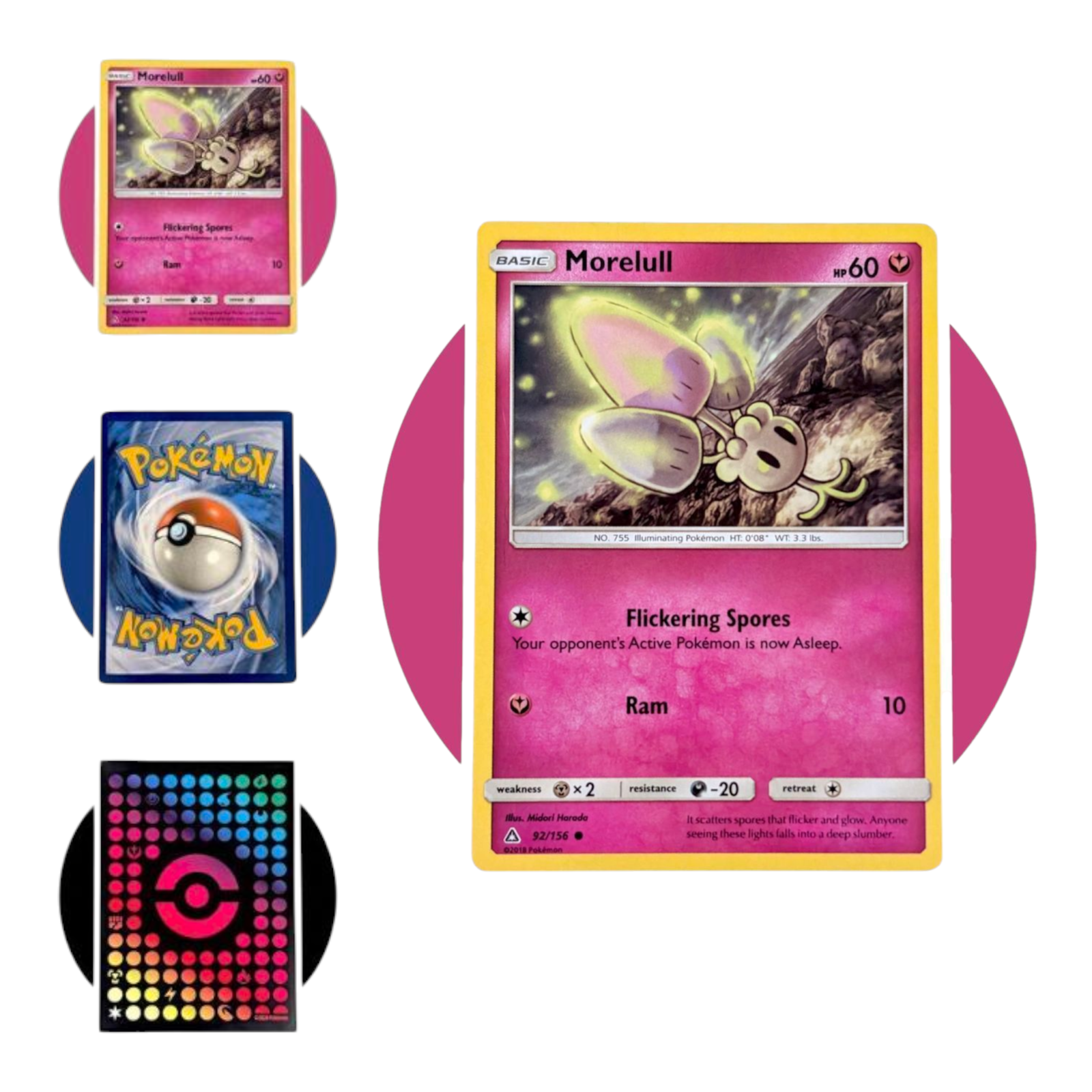 Ultra Prism Pokemon Card (QQ74): Morelull 92/156 - $4.90