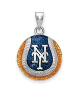 Sterling Silver Enameled New York Mets Baseball Pendant - $217.87 CAD