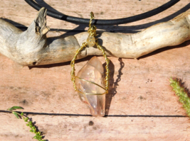 Rare Rutilated Clear Quartz Crystal Pendant and Necklace for Energy Healing - £26.55 GBP