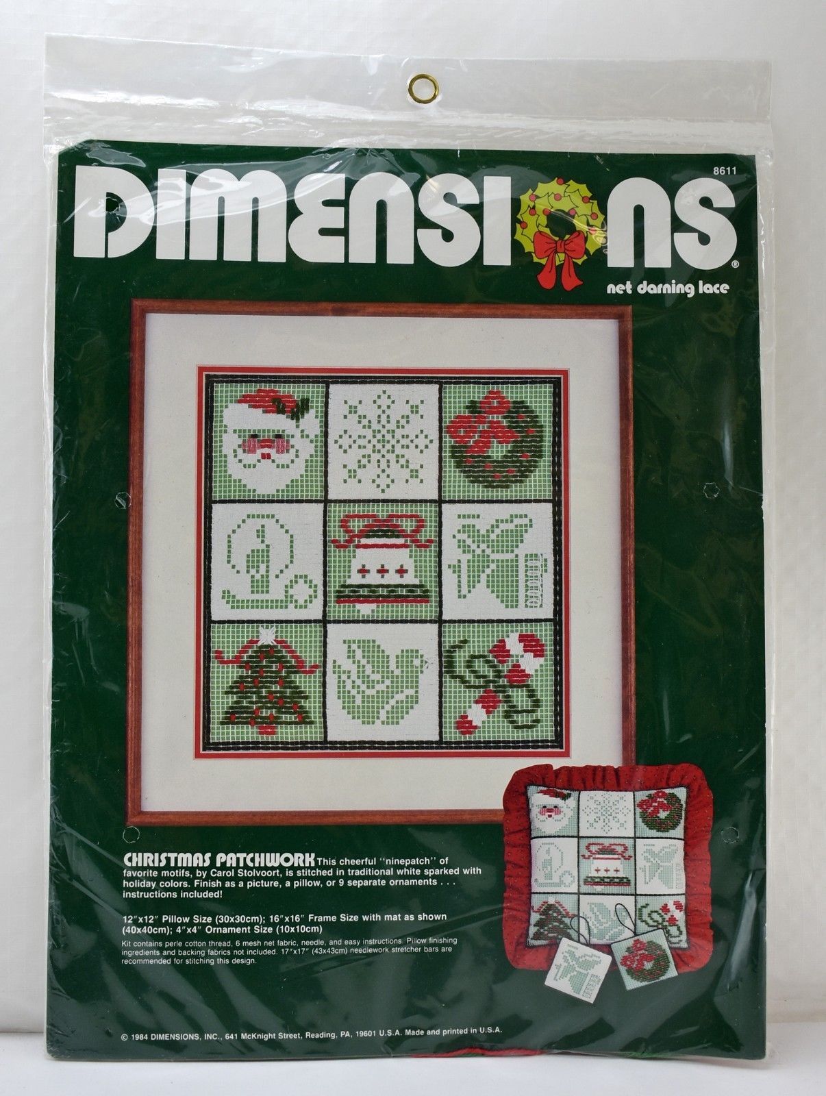Primary image for Dimensions Christmas Patchwork Net Darning Lace Kit - 1 Picture or 9 Ornaments