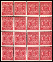 1920's Postage Production Test Block of 16 Stamps  - Stuart Katz - $300.00