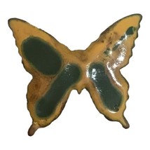 Enamel Butterfly Brooch Pin - Yellow &amp; Green and Gold Tone - £11.80 GBP
