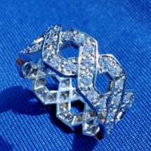 Tiffany &amp; co. Diamond Platinum Wedding Band Eternity Anniversary Ring Size 6.5 - £5,694.86 GBP