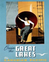 1940&#39;s Cruise the Great Lakes - Canadian Pacific - Travel Poster - £26.37 GBP