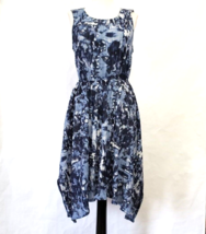 Women&#39;s Simply Vera Wang Pleated Midi Dress Size S blue print - £15.92 GBP