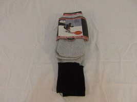 Adult Men&#39;s Ultimate Warmth Warm Wool Socks Gray Black 2 Pairs 7-13 31594 - $13.32
