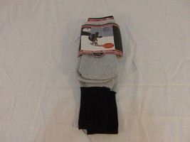 Adult Men&#39;s Ultimate Warmth Warm Wool Socks Gray Black 2 Pairs 7-13 31594 - £10.49 GBP