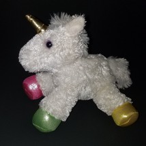 Aurora White Unicorn Plush 7" Stuffed Animal Toy Lovey 2018 Purple Pink Yellow - £10.05 GBP