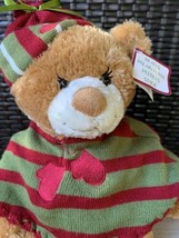MARY MEYER 2007 Holiday Bear Plush 15&quot; Knit Hat &amp; Poncho Girl Holly NWT - £17.48 GBP