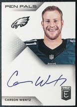 2016 Panini Donruss Elite Pen Pals Carson Wentz Facsimile Autographed Reprint - £2.03 GBP