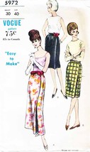 Misses&#39; WRAP SKIRT Vintage 1960&#39;s Vogue Pattern 5972 Waist Size 30 - £9.59 GBP