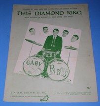 Gary Lewis Playboys Sheet Music This Diamond Ring Vintage 1965 Sea-Lark Ent. - £19.92 GBP