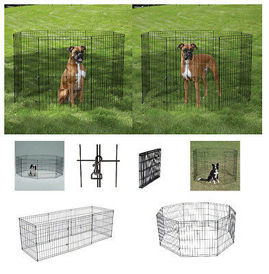 Exercise Pens for Big Dogs & Pets xLarge AFFORDABLE 48" Black Wire Ex Pen Yard - £102.63 GBP