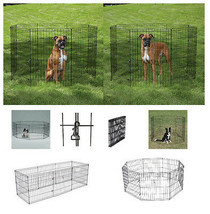 Exercise Pens for Big Dogs &amp; Pets xLarge AFFORDABLE 48&quot; Black Wire Ex Pe... - £97.01 GBP