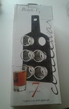 Shot Glasses Bottle Up 6 glasses with Holder for Serving Circleware 2 oz... - $25.00