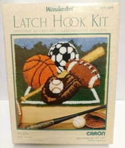 Caron Wonderart Latch Hook Kit Sports Wall Hanging Rug 20&quot; x 27&quot; - $23.36