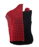 Openwork, burgundy, handmade cape. ВС1. - $70.00