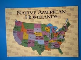 Postcard Of Native American Indian Homeland Map Postcard - $4.99