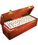 Domino Double Six Two Tone Red &amp; White in Dovetail Jointed Sheesham Wood... - $54.75