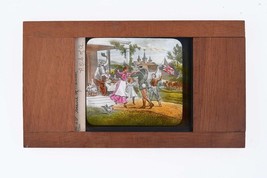 c1900 Civil War End &quot;Scene of Peace&quot; Wood/Glass Magic lantern slide - £31.13 GBP