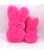 Pink Peeps Bunny Plush Set Large &amp; Small Fuzzy Clay Beads Easter - $261.55 MXN