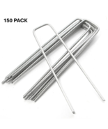 Landscape Ground Staples Galvanized Garden Stakes 150 Pack 6 inch U-Shaped - $40.67 CAD
