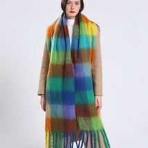 Women Winter Plaid Scarf Thick Long Tassel Female Wrap Bandana Blanket S... - £22.01 GBP