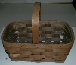 Vintage Woven Flower Basket Fruit Veggies Etc Carrier  - £19.97 GBP