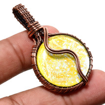 Australian Triplet Opal Gemstone Copper Wire Wrap Pendant Jewelry 1.80&quot; SA 1096 - £5.18 GBP