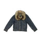 Vintage Levi’s Trucker Denim Jacket Genuine Fur Collar Sz L Rare 80s Mob... - $170.99