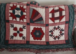 American Country Style Throw Blanket 44x65 Without Fringe Red,Green, Whi... - $34.65