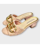 JUICY COUTURE zumi blush pink faux fur-Q Sherpa block heel slides size 9... - €30,69 EUR